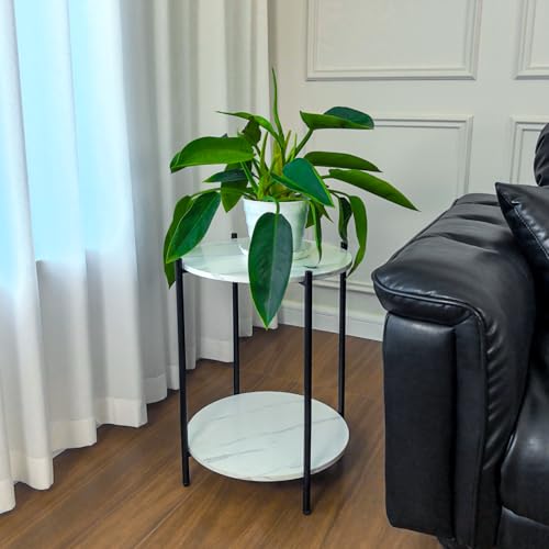 Urraca Faux Marble End Table, White Black Side Table, Marble Nightstand by Urraca - Used condition - Image 3