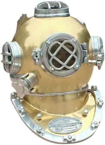 Decorative Diving Helmet, 18-inch Full Size Mark V Navy Style, Brass Finish Replica
