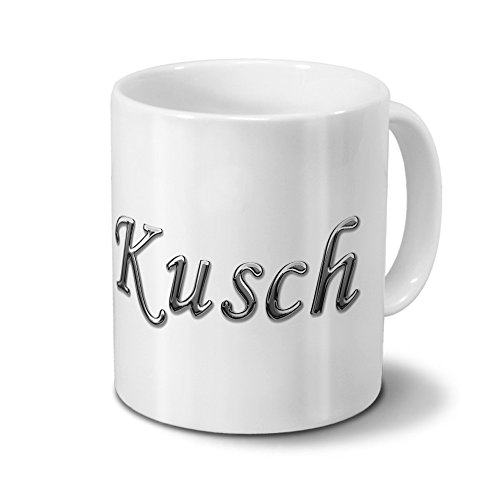 printplanet Tasse mit Namen Liciano - Motiv Chrom-Schriftzug - Namenstasse, Kaffeebecher, Mug, Becher, Kaffeetasse - Farbe Weiß