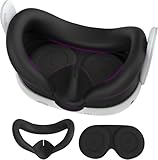 AMZDM Silicone Face Cover for Meta Quest 3 with Lens Protectors Washable VR Covers for Oculus Quest...