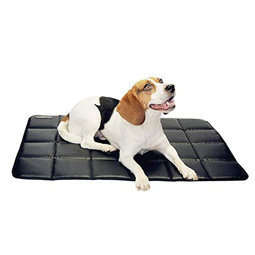 Image of Fluffy's Luxurious Durable Waterproof High-Density PVC Material Cotton Inside Indoor /Outdoor Travel Pet Crate Dog Bed for Puppy /Cats /Dog (Black Medium)