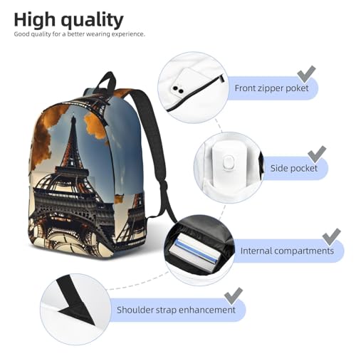 Sac à dos d'infirmière imprimé Tour Eiffel Paris ordinateur portable voyage - 5