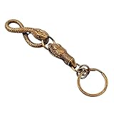 Retro Brass Keychain Belt Decoration Necklace Pendant Snake Key Jewelry Key Holder Car Keyring Toy Gifts