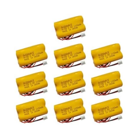 GLESOURCE 2.4V AA Exit Sign Battery Replacement for Exitronix 10010036 Lithonia 10010034 Interstate NIC1394 BEL-179 Exit Sign Emergency Light (10 Pack) Cover