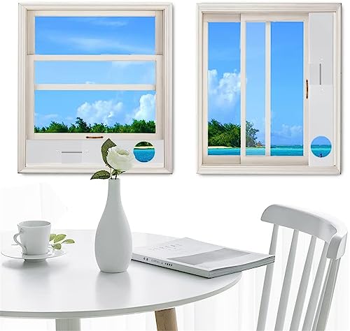 LINGKY Fensterabdichtung Platte für Mobile klimageräte, Einstellbare Fenster Kit Platte für Abluftschlauch mit Durchmesser 13/15cm, für vertikal/horizontal Schiebefenster (15CM Schlauch | 43-152cm)