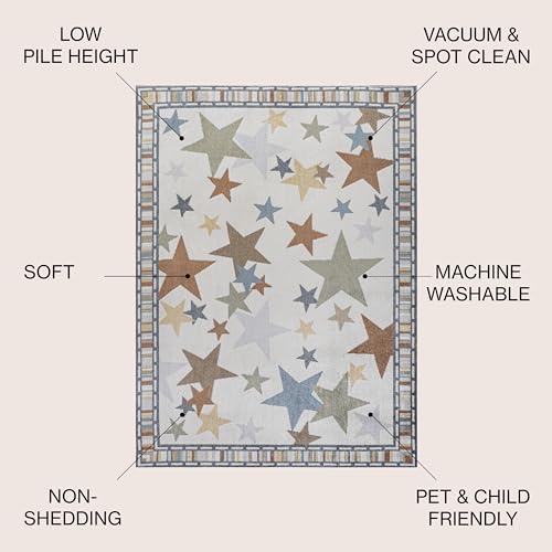 Jonathan Y KDW100A-4 Star Gazer Geometric Machine-Washable Indoor Area Rug thumb #1