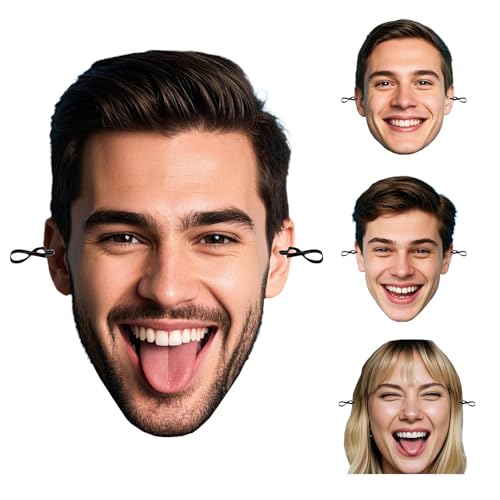 Jxuustgooit Custom Face Mask,Realistic Masks for Adults Human Face,Personalized Cardboard Cutout with Photo,Funny Mask for Birthday Graduation