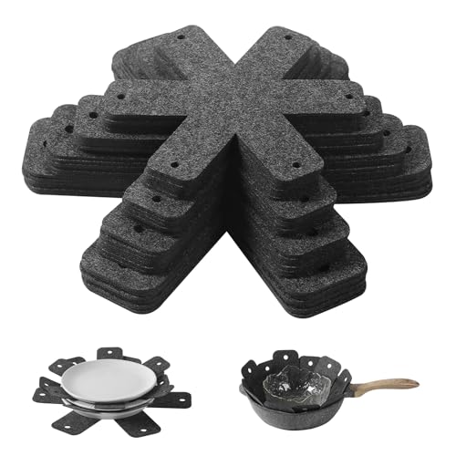 Pot and Pan Protectors, Set of 24 and 4 Different Sizes (10" 12" 14" 16") Felt Pan Separators Pads Pot Dividers Pads for Stacking and Protecting Pots and Pans, Gray by LITLANDSTAR - Used condition - US$21.15