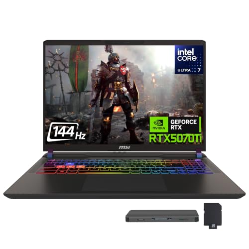 Image of msi Vector 16 HX AI 16 inch FHD+ Gaming Laptop, Intel Core Ultra 7 255HX, RTX 5070Ti 12GB GDDR7, 64GB DDR5, 3TB Storage(2TB SSD+1TB Docking Station Set), WiFi 6E, Backlit Keyboard, Win11 Pro, Gray