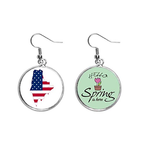 Pendientes de primavera de Maine con colgante decorativo de estrellas y rayas