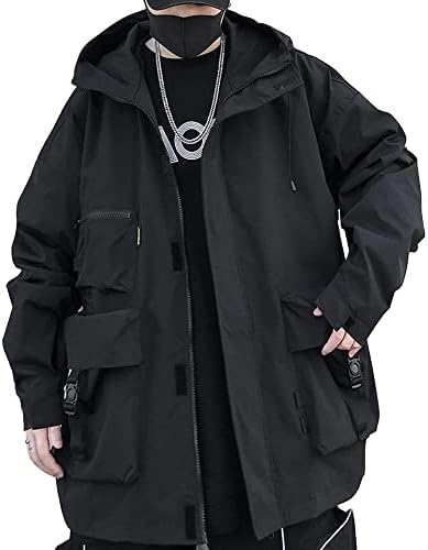 Casual Techwear Gothic Clothes Cyberpunk Jacket Windbreaker Streetwear Jackets Zipper Tactical Hooded for Men