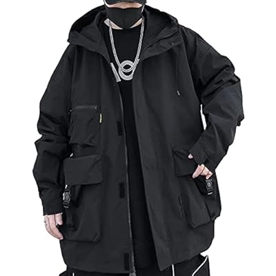 XYXIONGMAO Chaqueta Casual Techwear con Cremallera Táctica Gótica Ropa Cortavientos Chaquetas Streetwear con Capucha para Hombres, Negro, M | Ya disponible en tu tienda friki favorita! En mundofriki.es!