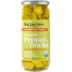 Big Picture Organic Whole Pepperoncini, Macedonian Green Peppers, 12 oz (340 g)