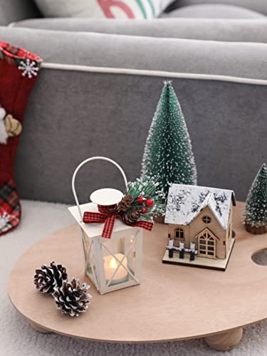 Tiered Tray Décor, Mini Lantern For Tiered Tray, Farmhouse Holiday Lantern (White) #TOP5