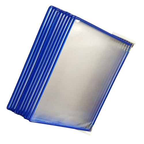 SHINEOFI Organiseur Mural pour Dossiers en Pvc et Métal Bleu, Support de Rangement 10 Pages pour Bureau, Salles de Réunion et École