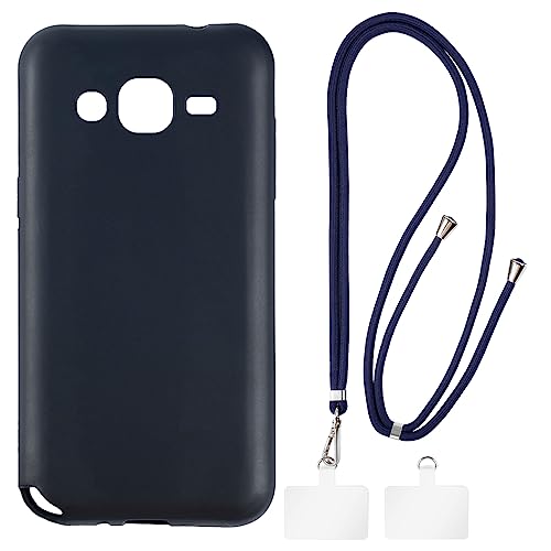 Shantime Capa para Samsung Galaxy J2 2015 + cordões universais para celular, pescoço/alça macia de s