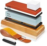 Kit Completo de Pedra de Amolar Dupla Face (400 a 8000) para Afiação de Facas