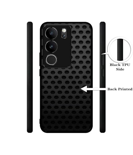 Image of Black Circle Design Premium 2D Printed Metal Back Case Cover for Vivo V29 5G / V29 Pro 5G