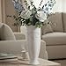 hjn White Ceramic Vase- French Flower Vase for Decor Tall Vintage Vases for Flowers/Home Decoration/Kitchen/Table/Living Room/Shelf/Mantel/Office-Height-11.6