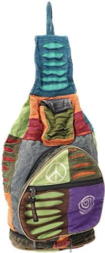 GURU SHOP Hippie plecak, patchwork, plecak nepalski, męski/damski, wielokolorowy, bawełna, rozmiar: jeden rozmiar, 35 x 23 x 23 cm, ekstrawagancka torba z tkaniny, wielokolorowa, jeden rozmiar