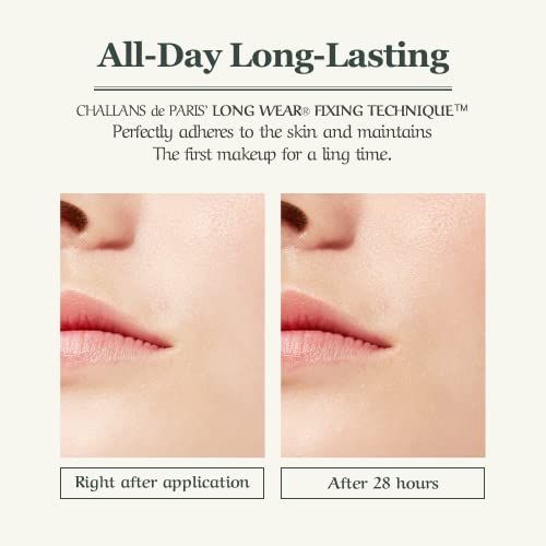 [Challans De Paris] Cushion De Lunar Cream Foundation, Perfect For Flawless Coverage Of Skin Imperfections And Uneven Skin Tone, Long-Lasting Wear, Suitable For All Skin Types And Tones (21 Bright Ivory) #TOP2