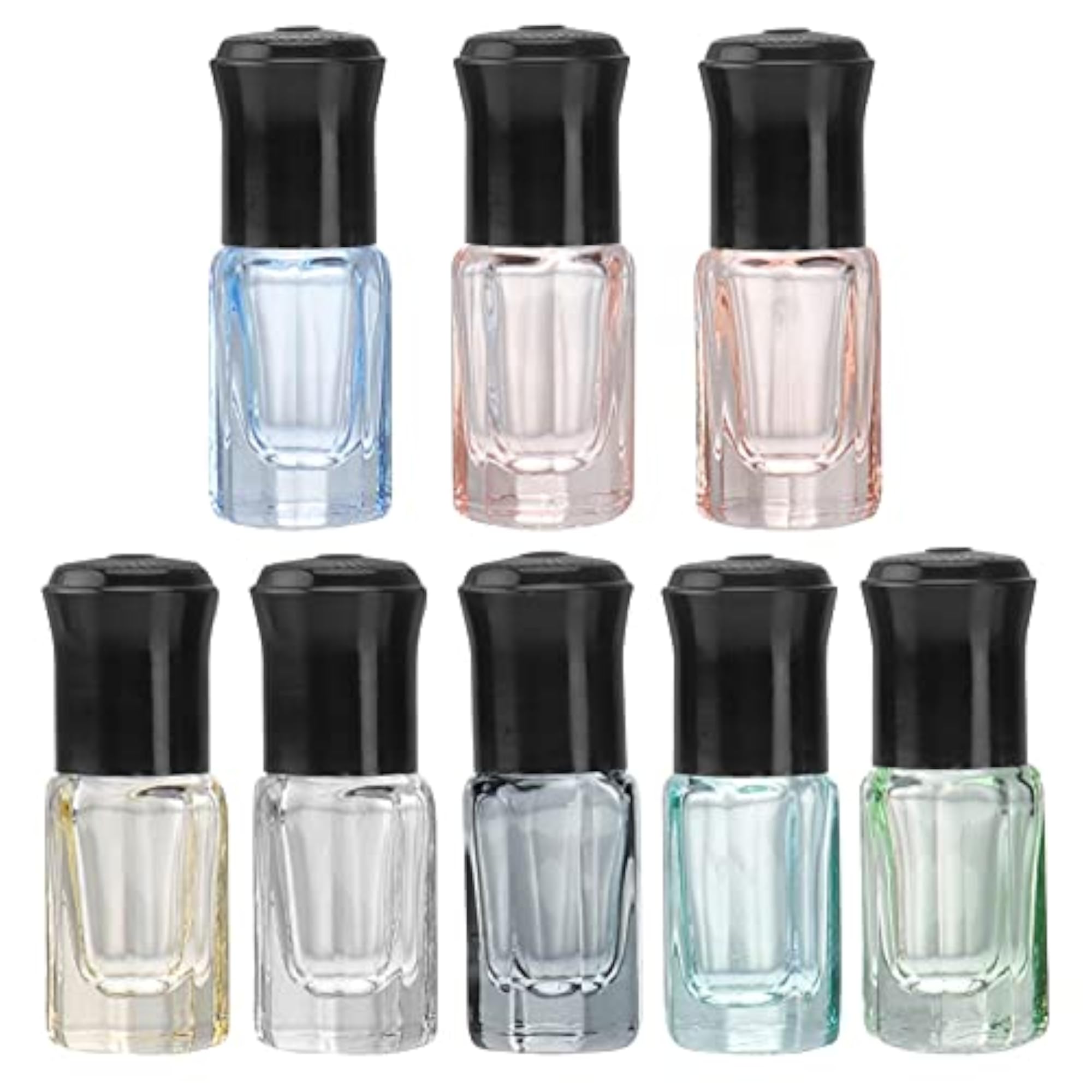 8pcs 3ml Clear Glass Roll-On Bottles for Essential Oils