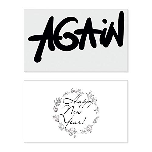 Tarjeta de felicitación de año nuevo con texto en inglés New Year y diseño festivo elegante