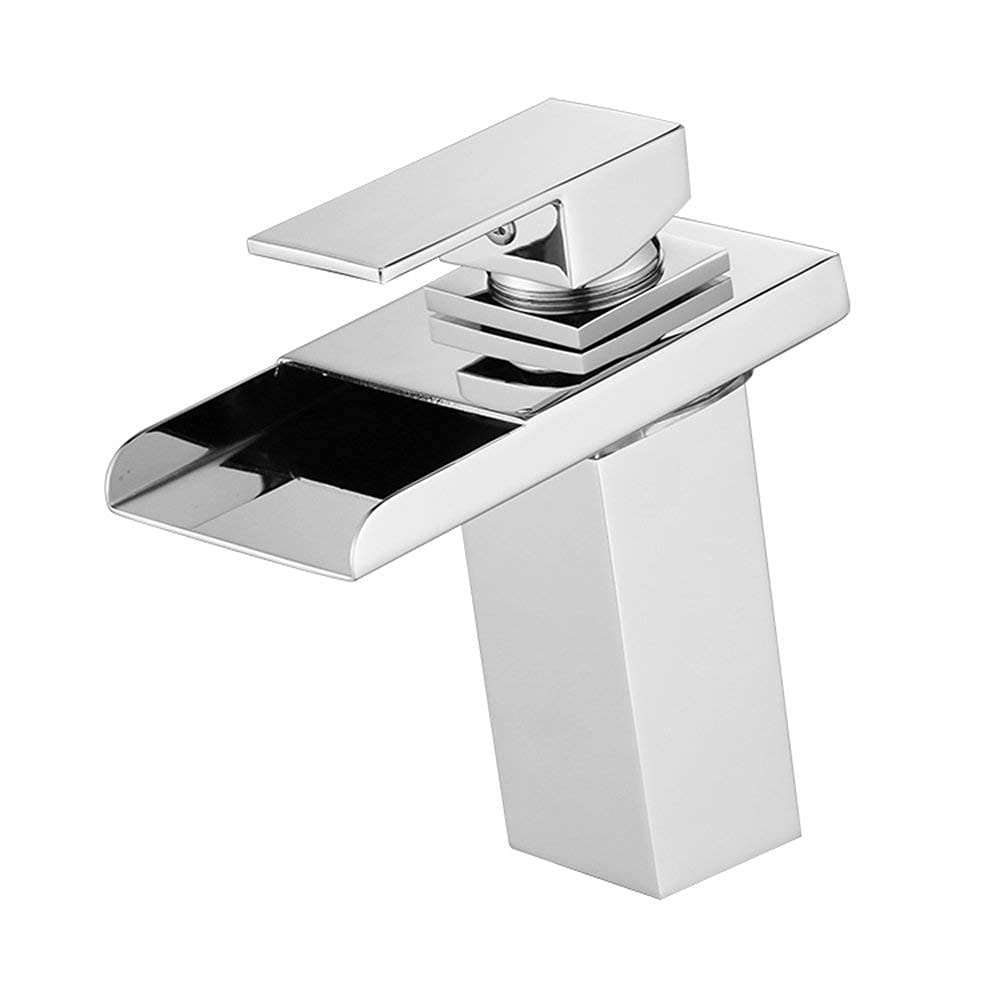 Robinet de salle de bain LED avec mitigeur monocommande et bec rotatif en inox