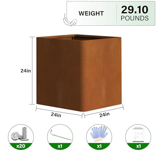 BHCORTEN Corten Steel Planter Box 24 Inch,Pre-Rusted by BHCORTEN - Used condition - Image 2