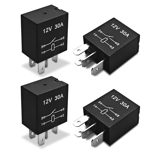 Surosha 4PCS 4 Pin 12V 30A Relay, AC Relay, Power