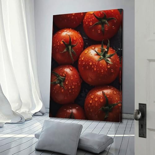 Affiche murale de tomate fruitée moderne au design graphique épuré