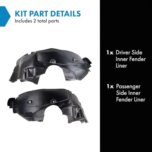 Image of TRQ Front Driver and Passenger Side Inner Fender Liner Set Compatible with 2011-2014 Dodge Avenger