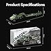 XeleMush 1/16 WPL RC Military Trailer, 2.4G 6WD 41.3 Inch Full-Proportional RC Transport Semi Trailer Tractor Truck Engineering Vehicle Models Toys