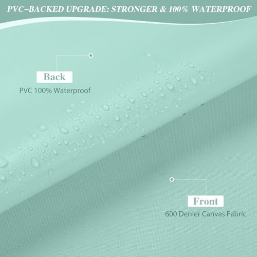 ANMINY 100% Waterproof Outdoor Fabric 3 Yards, 58" W 600D Marine Canvas Fabric with PVC Backing, Ripstop Upholstery Material by The Yard for Furniture Boat Covers Tent Awning, Aqua by ANMINY - Image 2