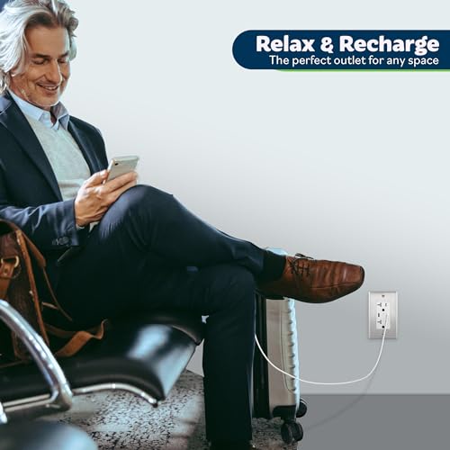 image for TOPGREENER USB Outlet, Type C USB Wall Outlet, 20 Amp Tamper-Resistant