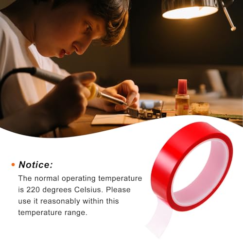 Image of HARFINGTON 2 Rolls Heat Tape High Temperature Heat Resistant Tape 25mmx33m(108ft) Sublimation Thermal Heat Transfer Tape for Sublimation Press No Residue, Red