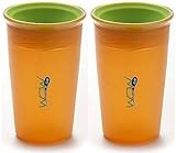 Translucent Wow Cup with Freshness Lid - 9 oz - Orange/Green - 2 Count