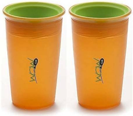 Translucent Wow Cup with Freshness Lid - 9 oz - Orange/Green - 2 Count