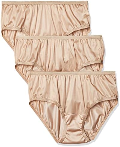 Shadowline womens Shadowline Women's Panties - Nylon Hipster (3 Pack) Shorts, Nude, 7 US