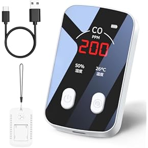 高精度一酸化炭素測定器 - 携帯用、USB充電、音 61wCMeZpyfL._AC_UF350,