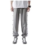 Men's Bandanna Tear Away Pants Athletic Running Loose Jogger with Pockets Mens Deep Pocket Pants,Gre