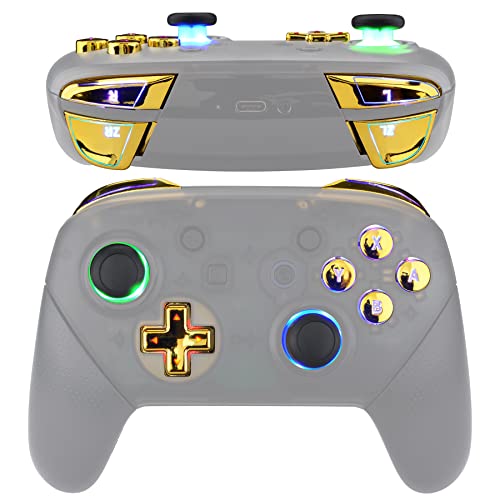 Modificar mando Switch Pro botones LED eXtremeRate dorado cromo 6 áreas