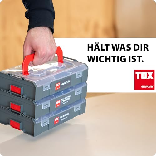 TOX Sortimentskoffer L-BOXX Mini im Set, stapel- und verklickbar mit L-BOXX System, unterteilbar in 6 Fächer, übersichtliche Aufbewahrung für Dübel und Schrauben, Set mit 3 Stück, 094909147