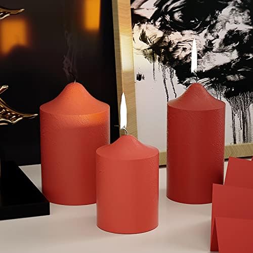 4 Pack Candle Mold, Candle Soap Making Moulds with 50pcs Candle Wicks and Stainless Wicks Holder, 3D Pillar Bubble Silicone Candle Moulds for Christmas Party Decoration Handmade Gift Craft DIY