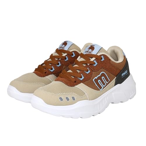 【moz-モズ】MOZ-1331 モズ 配色ダッドスニーカー レディース キッズ 22.5cm-25.0cm (オーク/ブラウン, 日本の靴のサイズ寸法, 大人, 数値, 3_e, 25.0 cm)