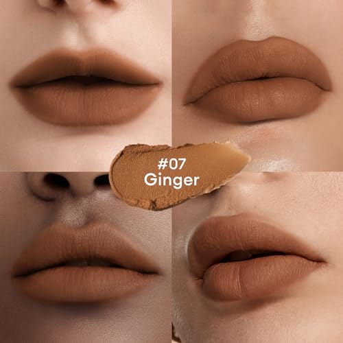 Image of ITY Velvet Matte Finish Lip Stain-Mousse Textured Lip Clay, Orange Shade, Conceals Lip Lines, Rich Pigment Lip Tint Lipsticks, 0.14 oz (4g) in Ginger
