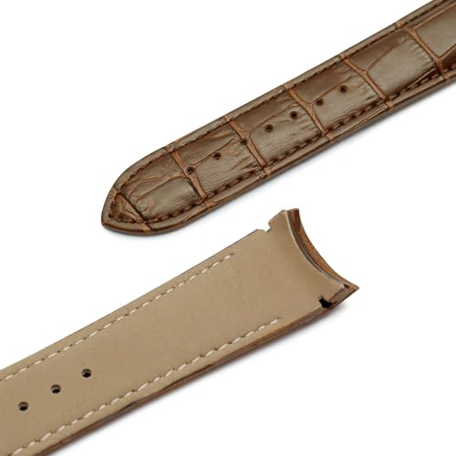 Image of DBLACK ''TST2'' Genuine Leather Watch Strap, Bamboo Pattern Design Watch Belt / / Compatible with Tissot Couturier 1853 & Other Models, Full-Padded Curved Watch Band (Choose Your Size & Color)