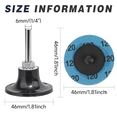 Shineboc 50mm Zirkonkorund Schruppscheibe, 48 Stück Schleifscheiben Set Körnung 40/60/80/120 für Metall Holz Stahl Fächerscheibe für Trenn-Winkelschleifer