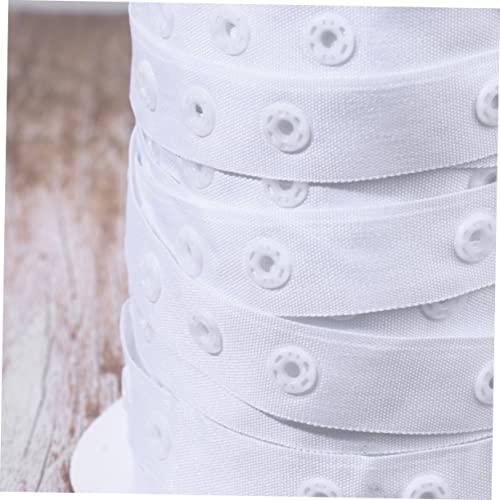 Villcase 2 Rolls Elastic Ribbon Tape For Clothes Window Shade For Sewing Stretchy Snap Sewing Polyester Tape Quilt Cover Snaper Snap Fastener Press Buckle Elastic Rope Zipper Button #TOP5