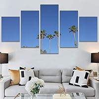 SIGNWIN 5 Panel Canvas Wall Art Palm Tree for Home Decorations Ready to Hang - 60